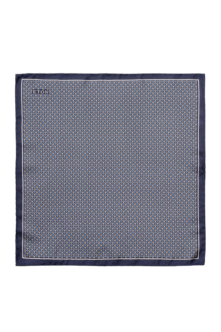 Foulard de poche en soie à motif géométrique, carré, élégant et contemporain.