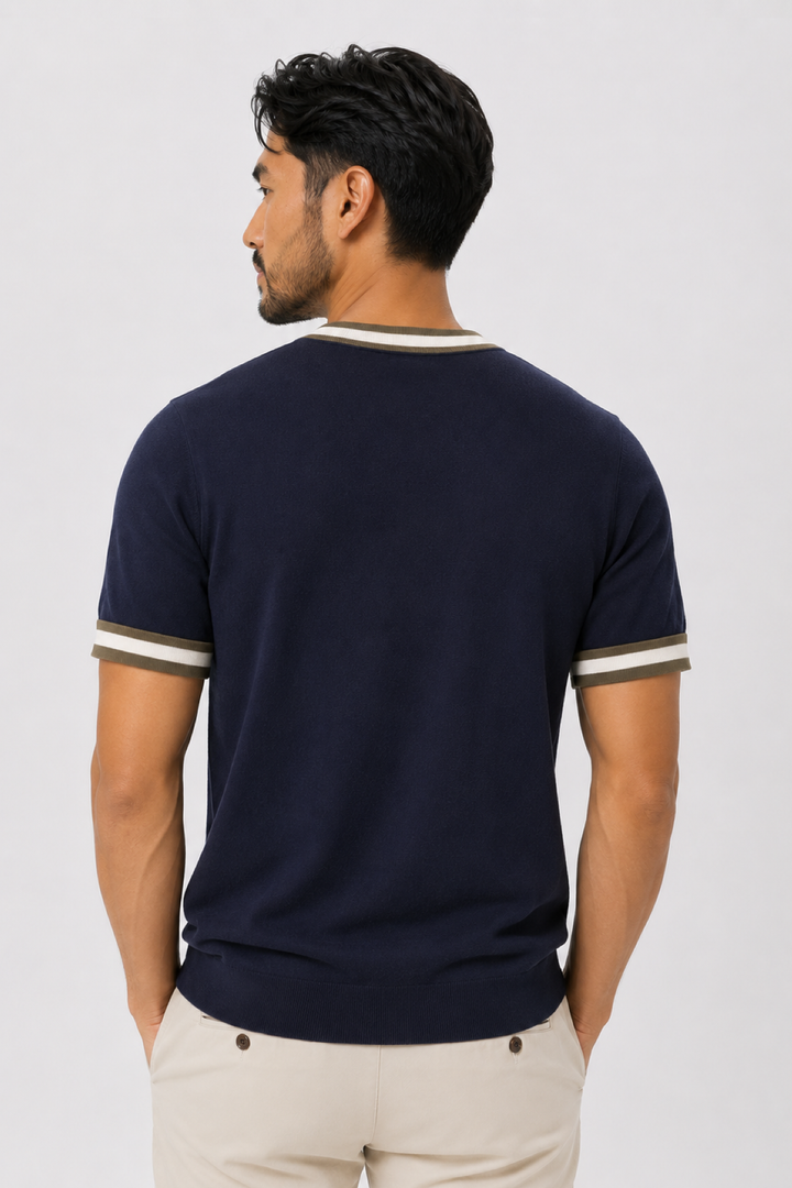 T-shirt contrastant en coton