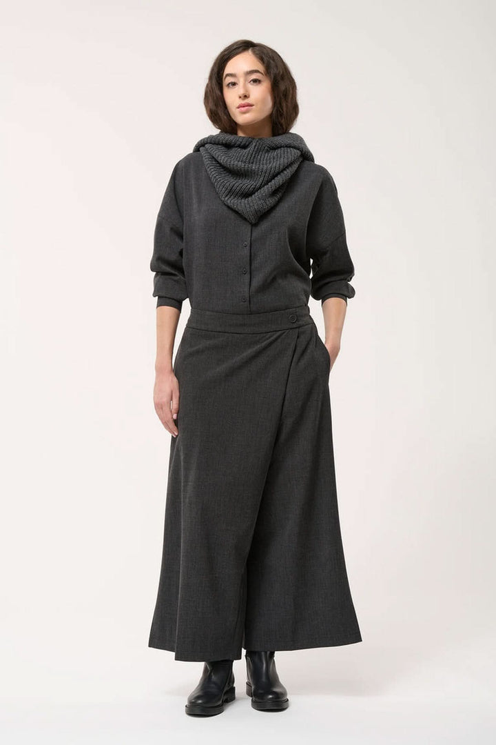 Pantalon large à effet portefeuille