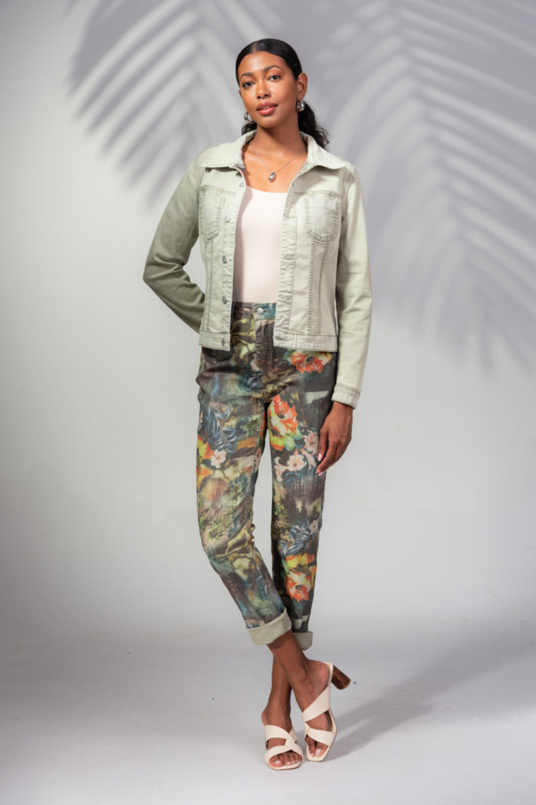 Tropical print pants