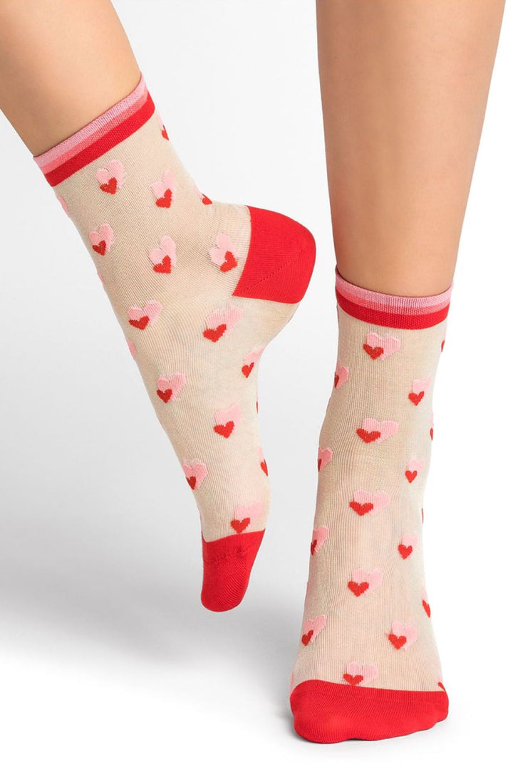 Chaussettes motifs coeurs