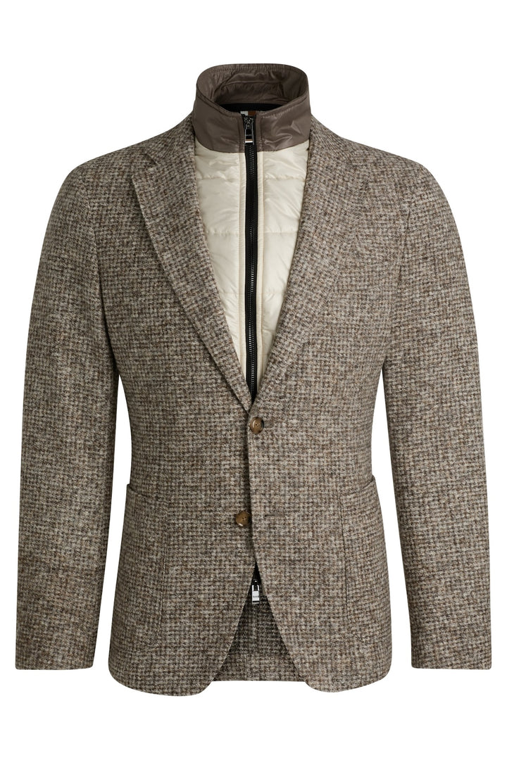 Textured jacket with removable neckline