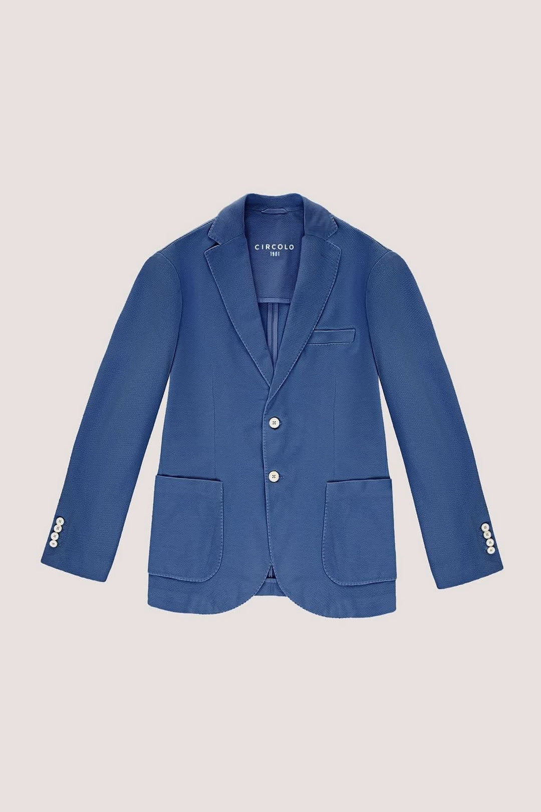 Textured blazer with contrasting buttons