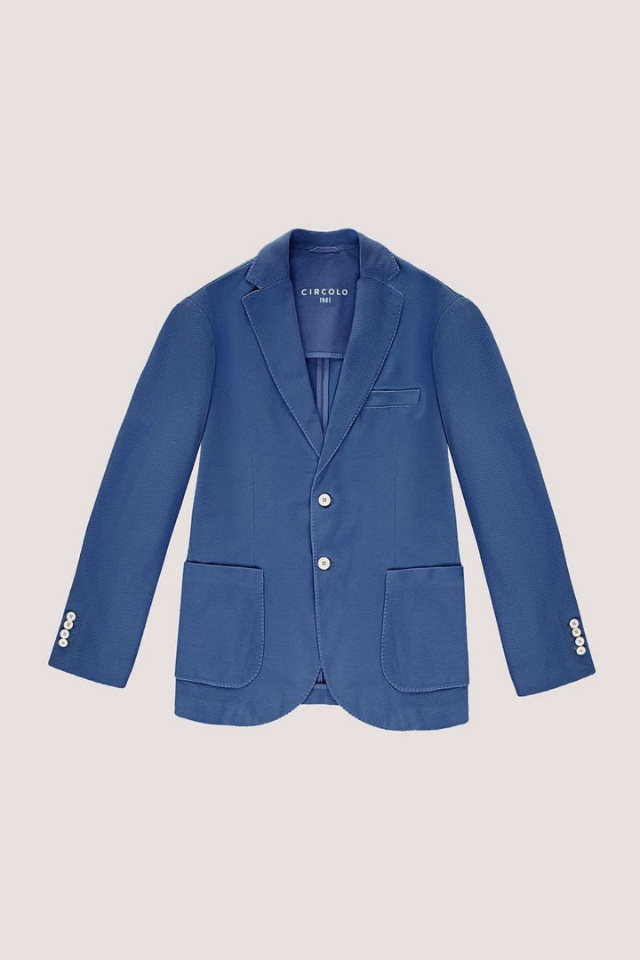 Textured blazer with contrasting buttons