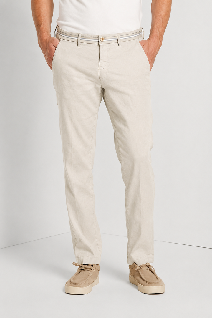 Turin Oxford Linen and Cotton Pants Fit—Modern Style