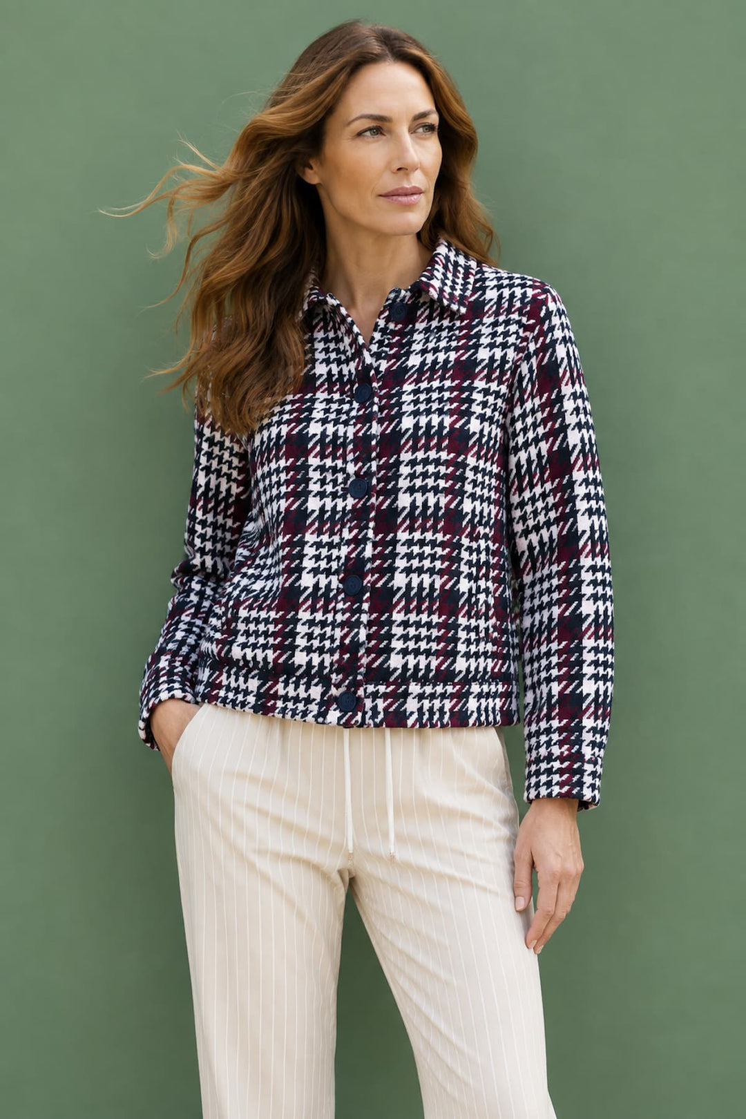 Veste courte à carreaux pour femme kennys