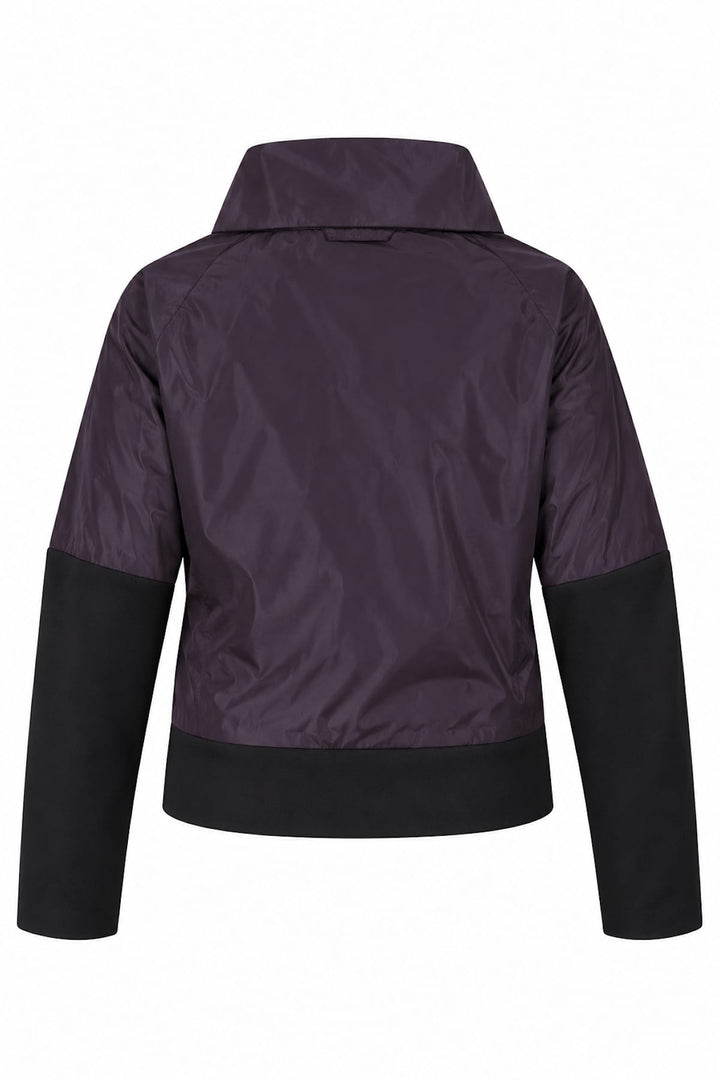 Veste courte Bire à col montant et empiècements contrastants vue de face pour femme xenia