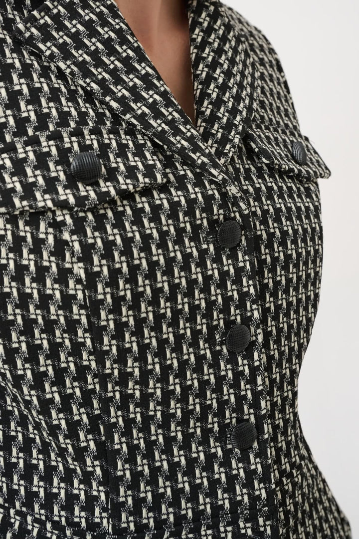 Vue de face veste texturée Joseph Ribkoff femme blanc élégant - Valérie Simon