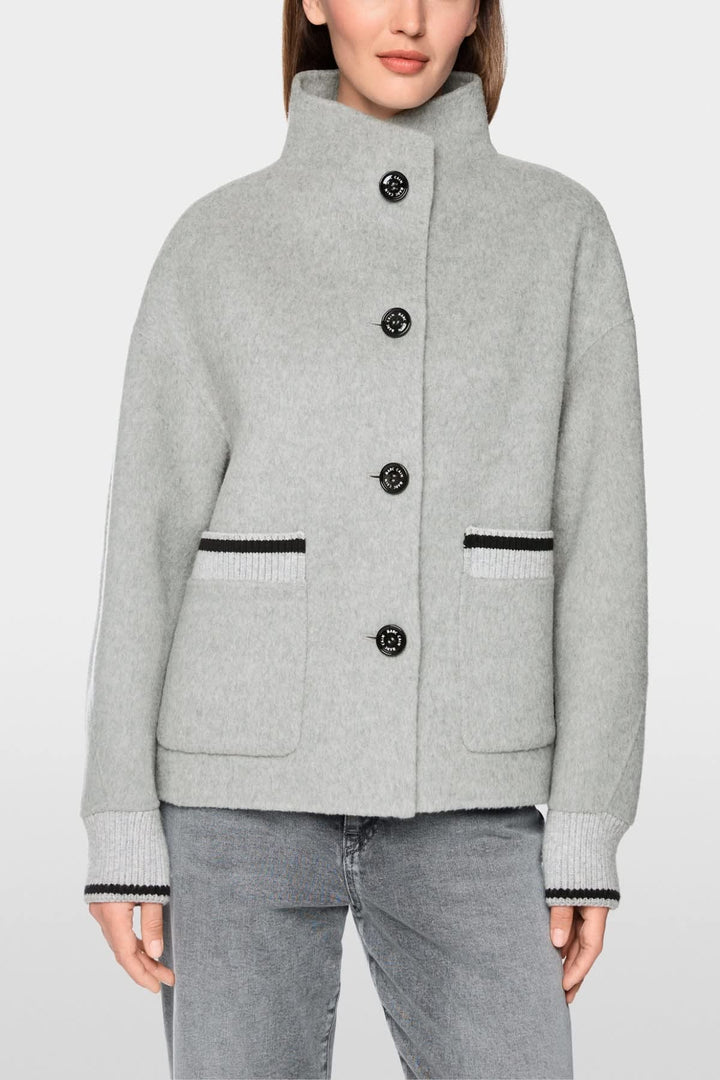 Veste en laine mélangée à col montant vue de face pour femme Marc Cain