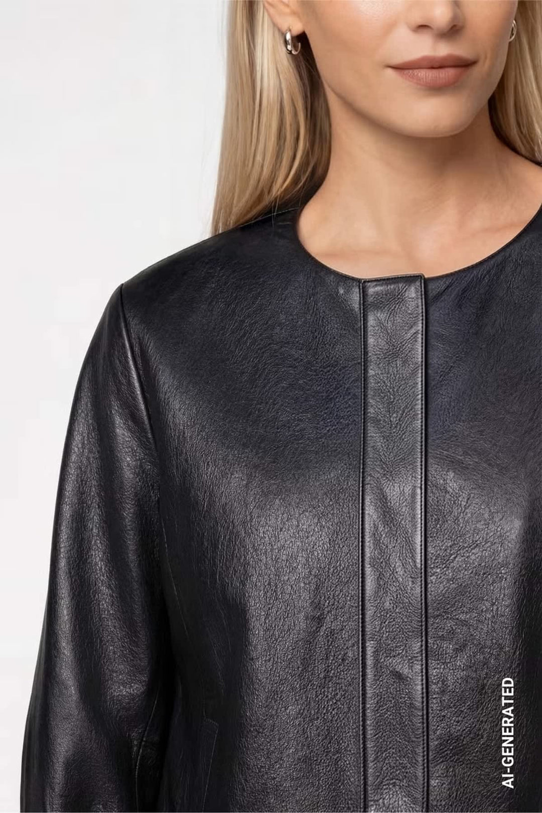 Veste en similicuir à manches ballon pour femme Monari