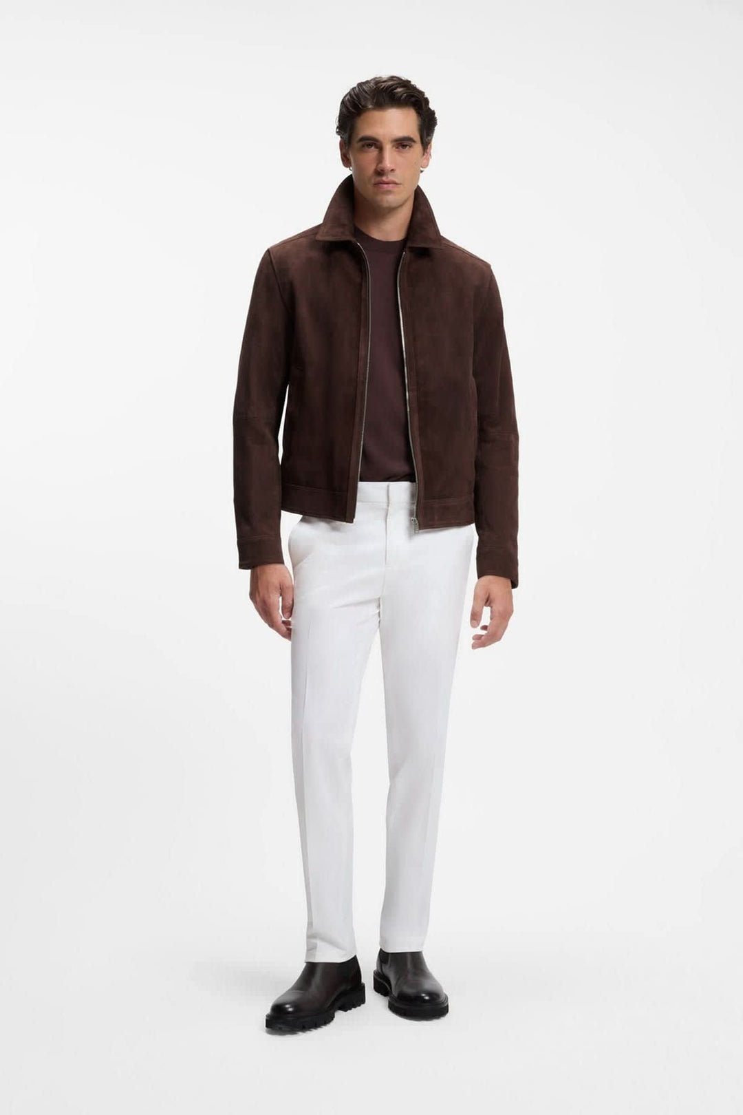 Veste en suède à fermeture éclair pour homme Hugo Boss