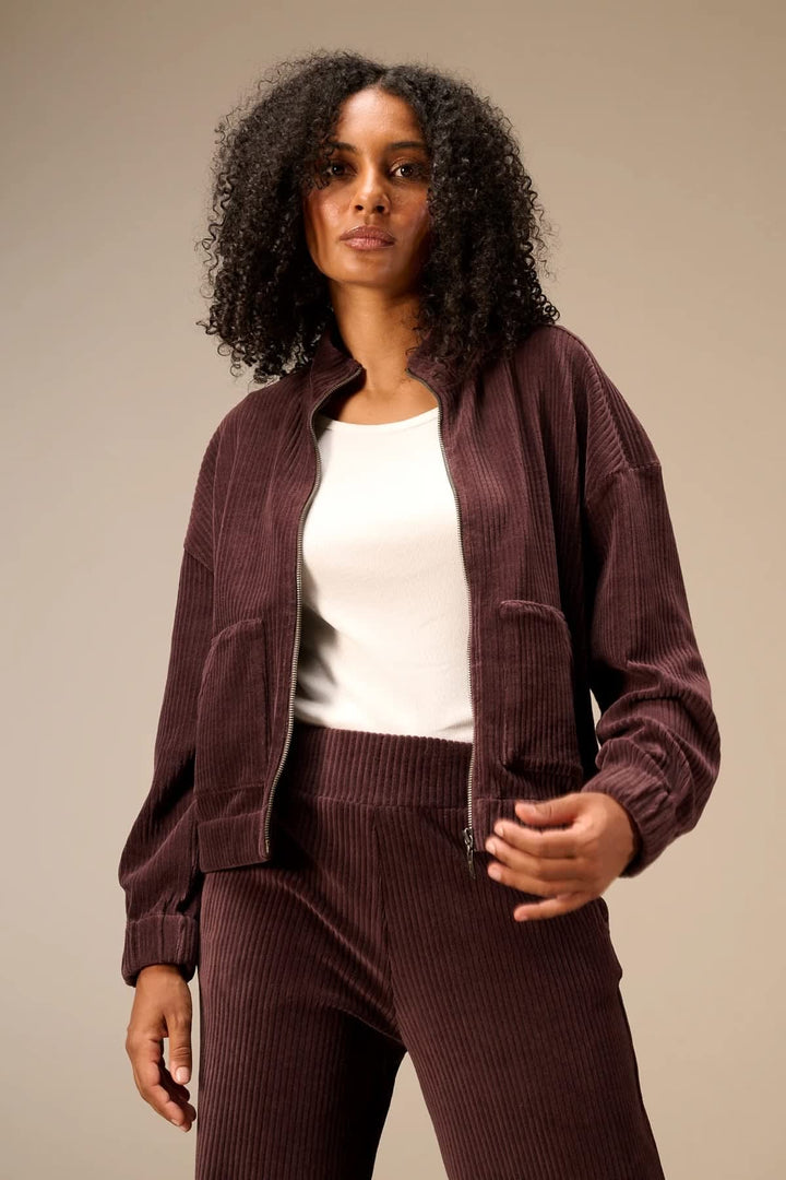 Veste en velours côtelé à manches longues pour femme Nile