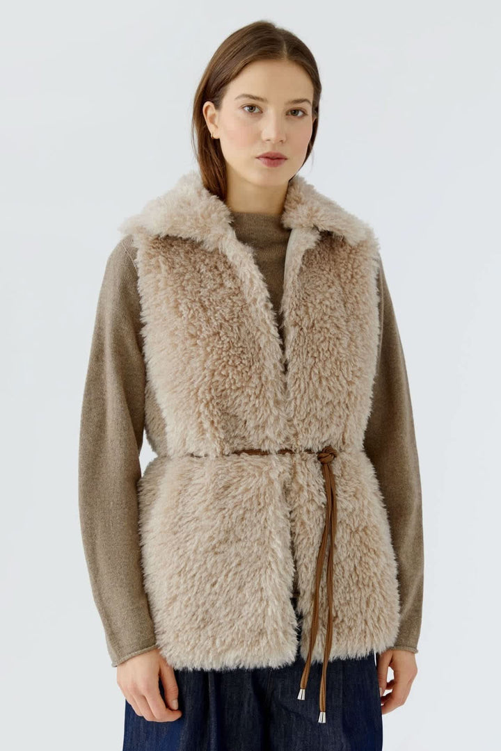 Veste sans manches en fausse fourrure pour femme Oui