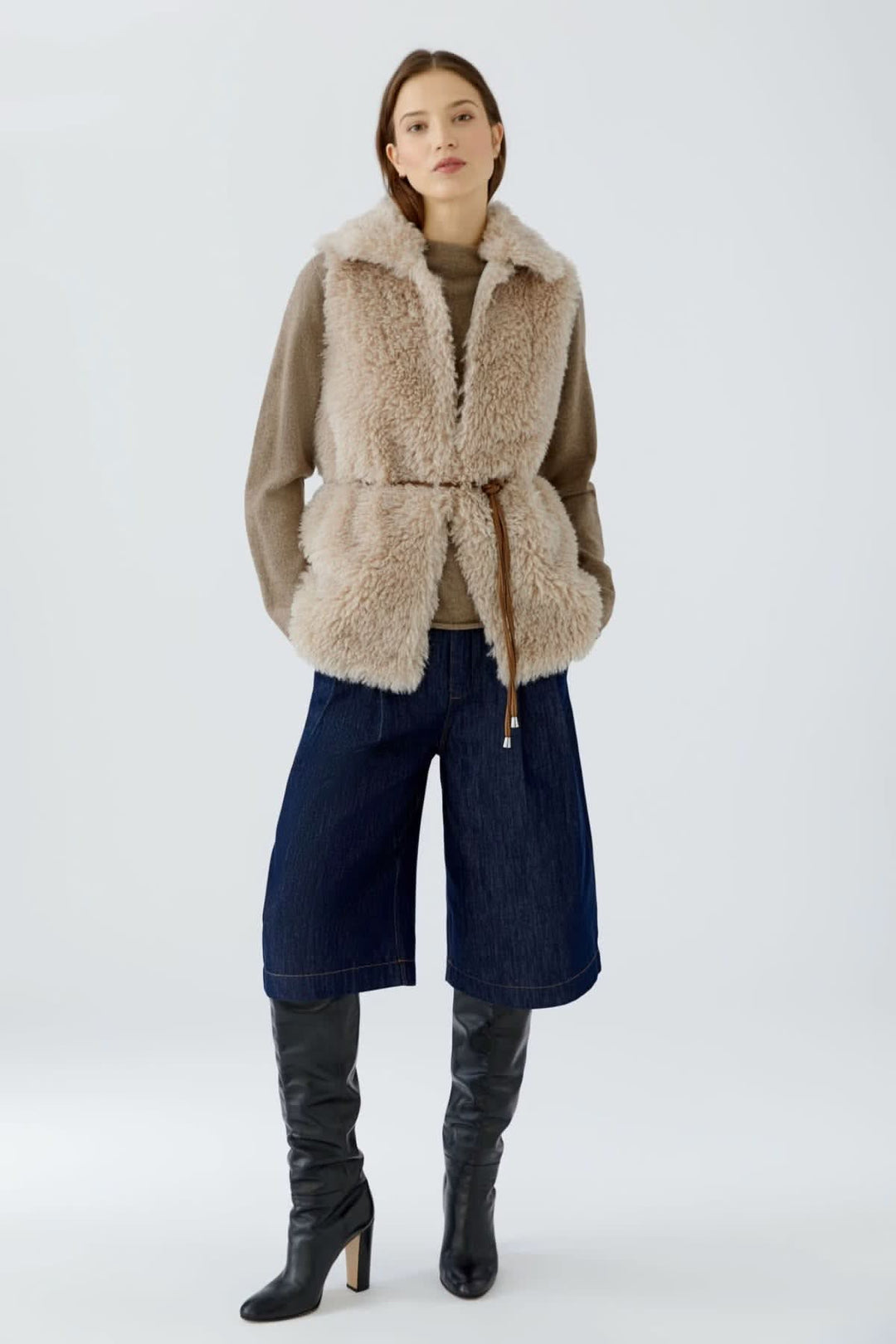 Veste sans manches en fausse fourrure pour femme Oui