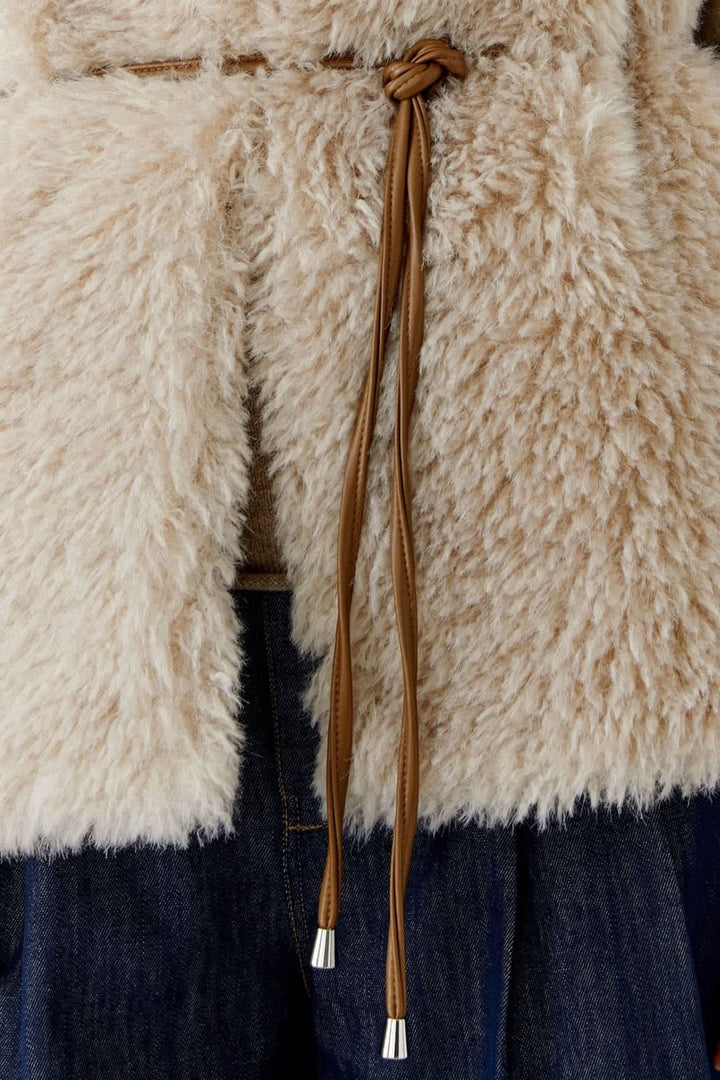 Veste sans manches en fausse fourrure pour femme Oui