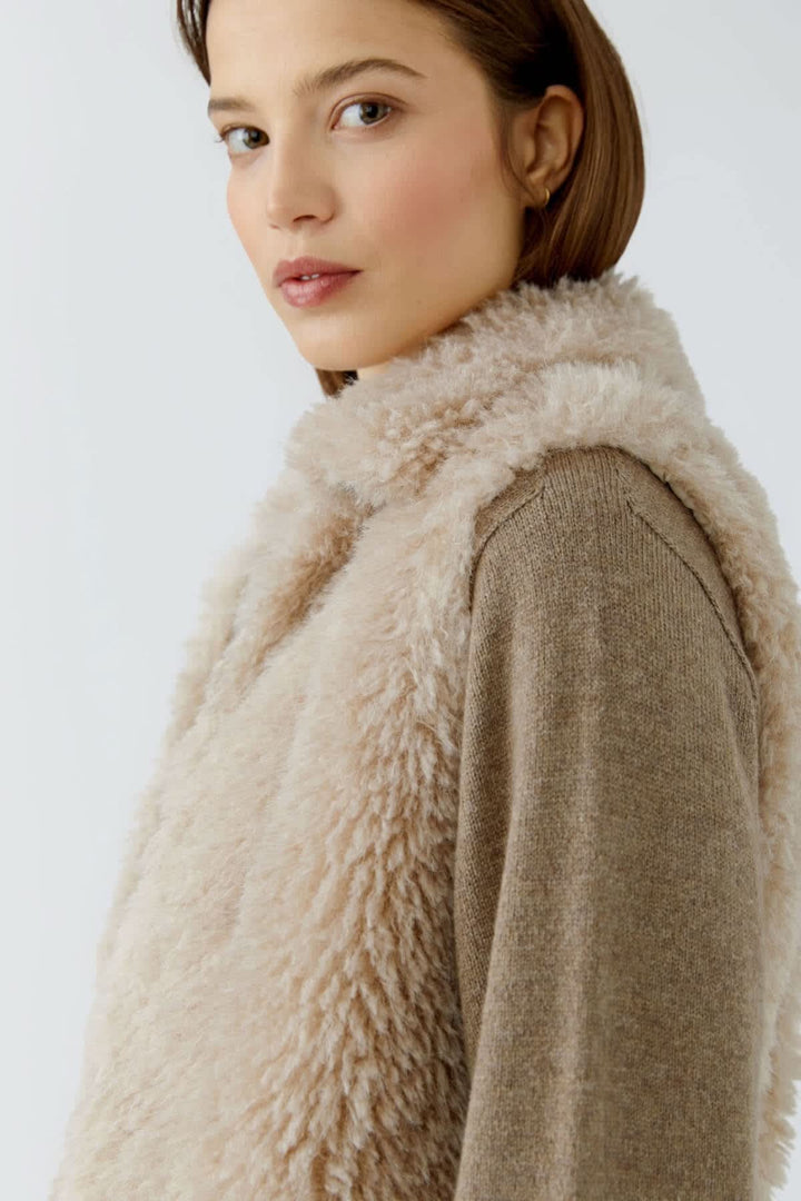 Veste sans manches en fausse fourrure pour femme Oui