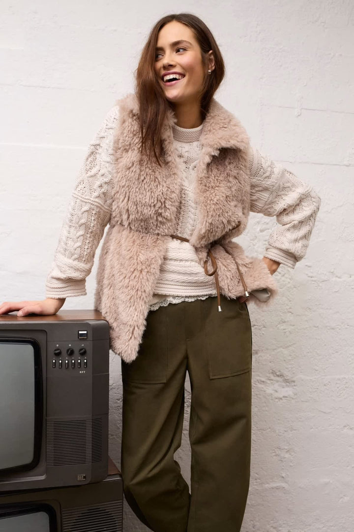 Veste sans manches en fausse fourrure pour femme Oui