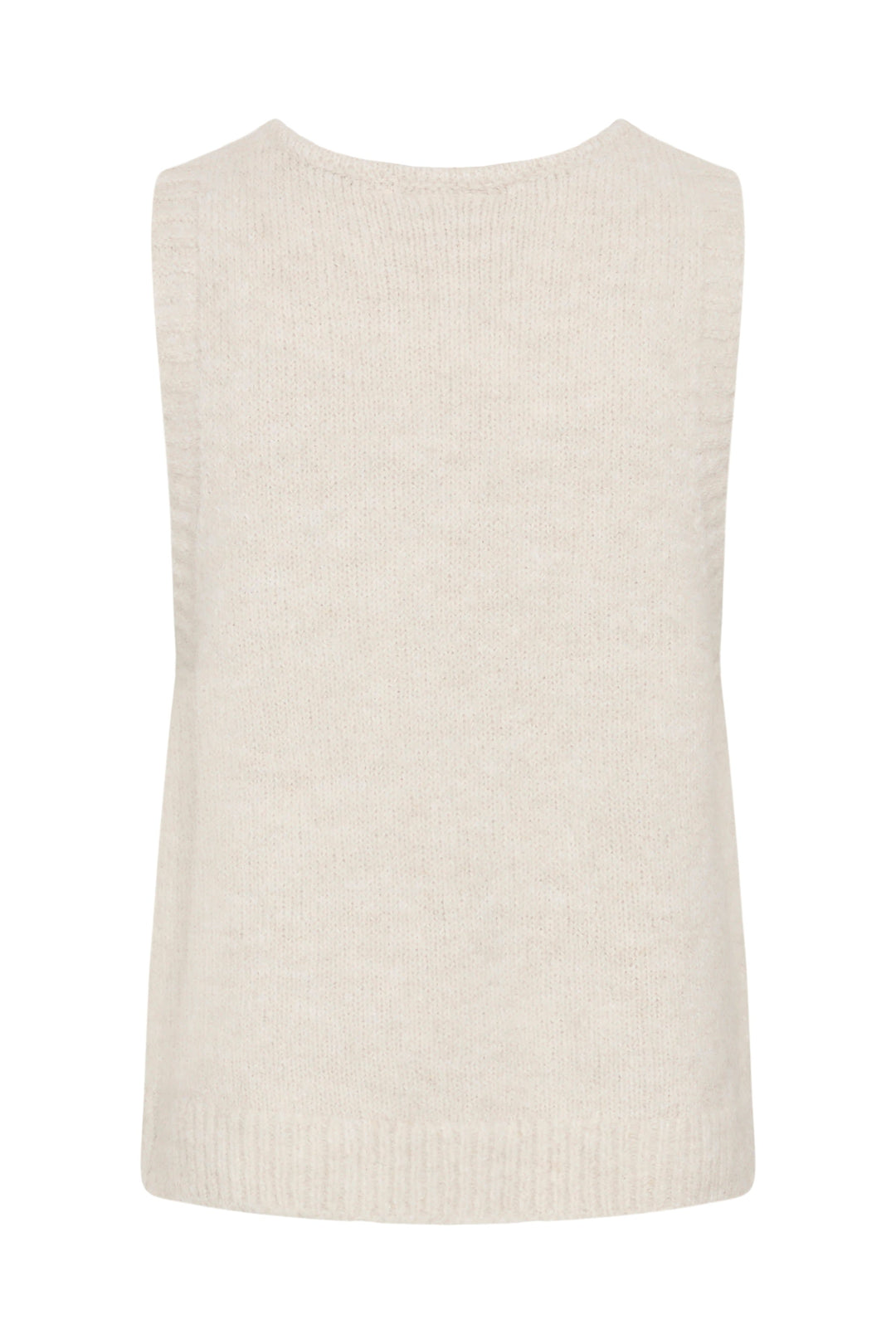 Veste sans manches en tricot à nouer pour femme Cream