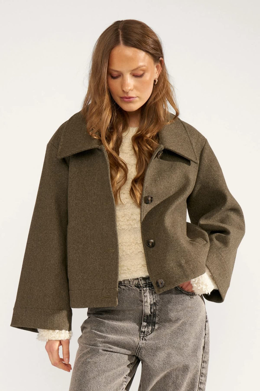 Veste structurée à col large pour femme Numph