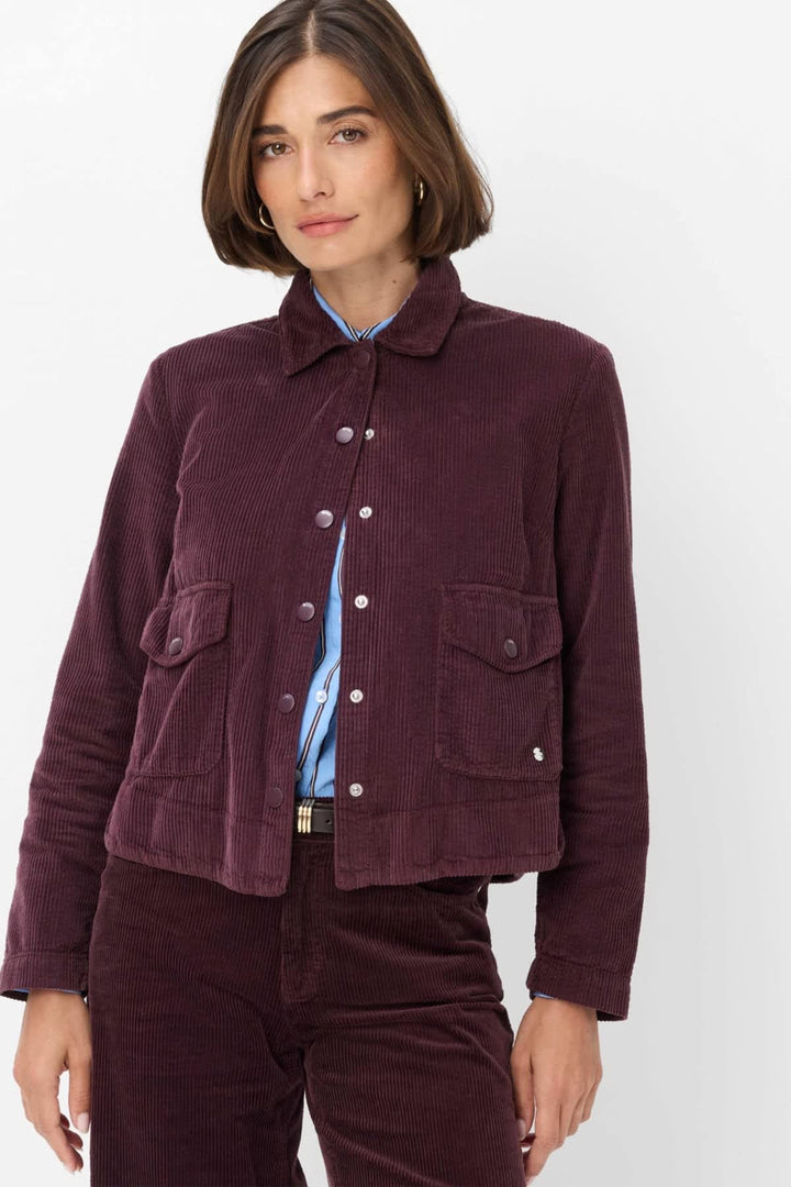 Veste surchemise Vega en velours côtelé vue de face pour femme Brax