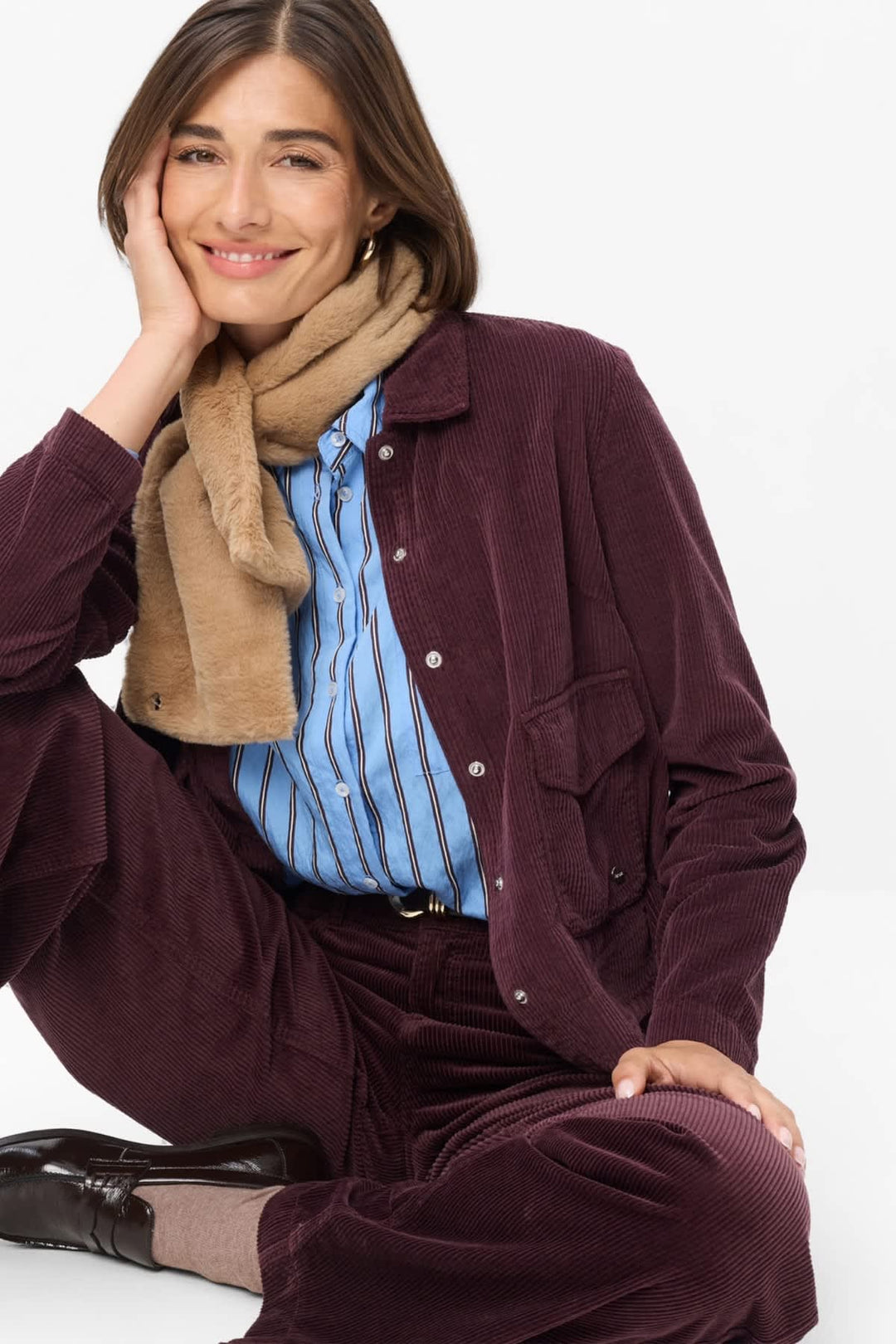 Veste surchemise Vega en velours côtelé pour femme Brax