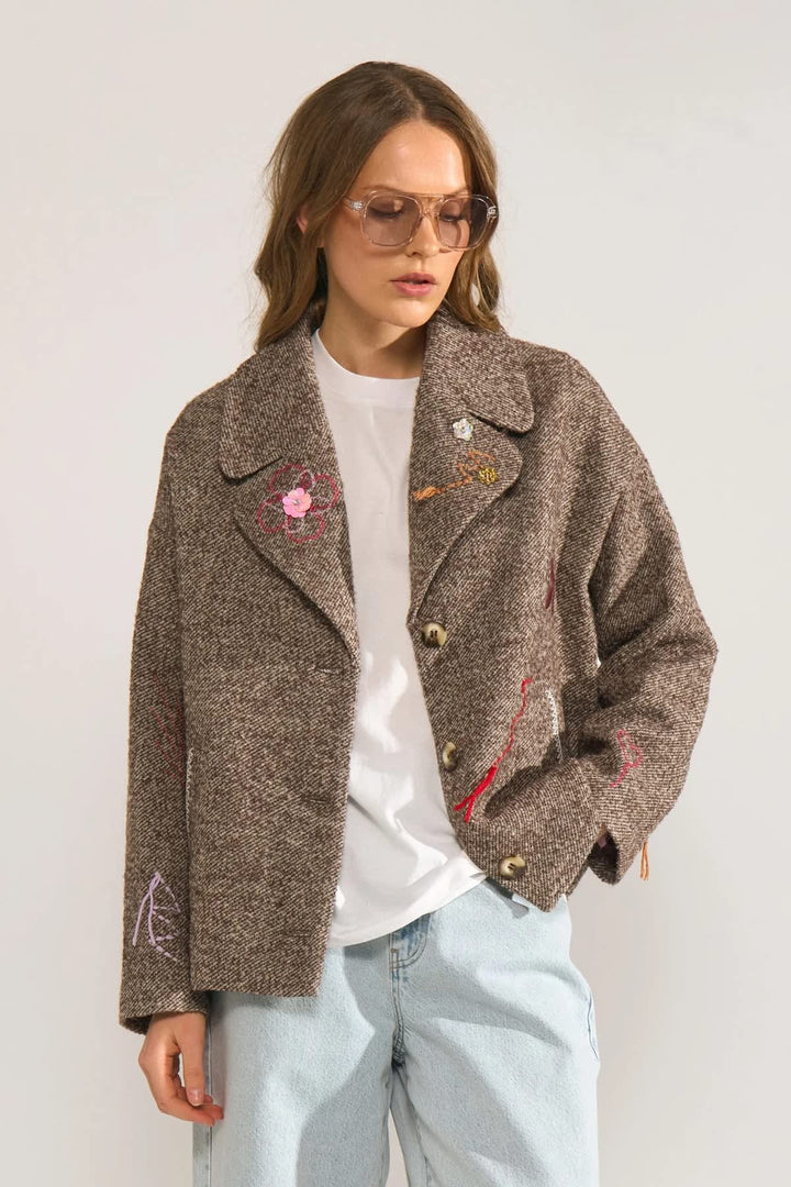 Veston à broderies florales pour femme Numph