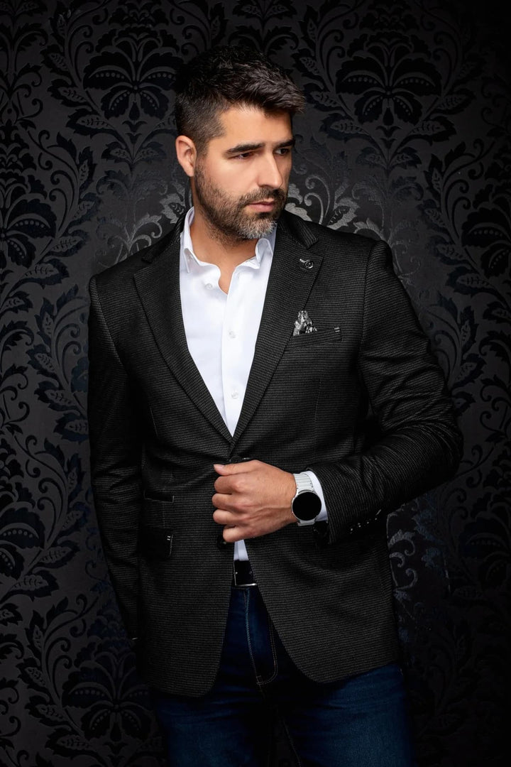 Veston habillé texturé pour homme Au noir