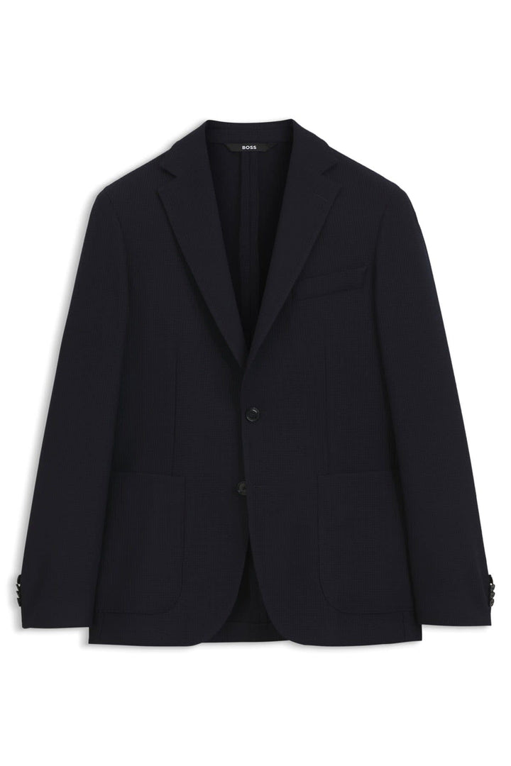 Veston texturé à coupe ajustée vue de face pour homme Hugo Boss