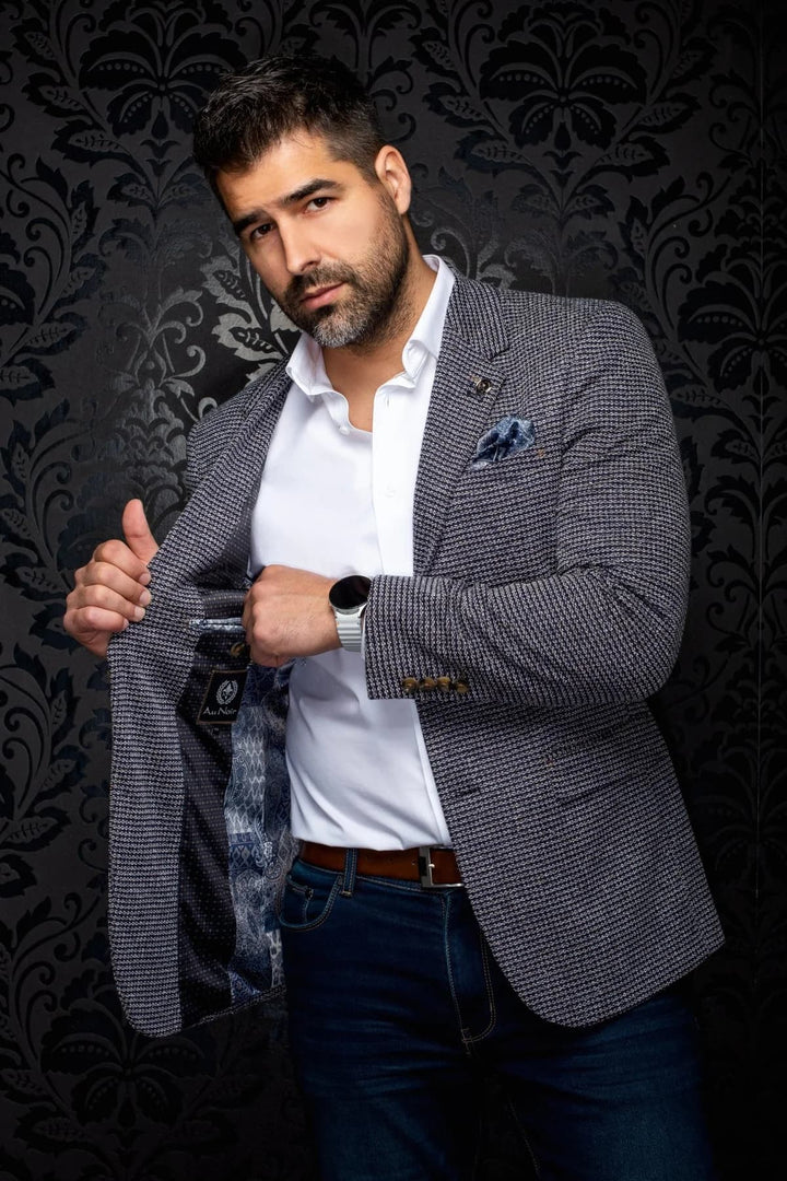 Veston texturé à motif chiné Konrad pour homme Au noir