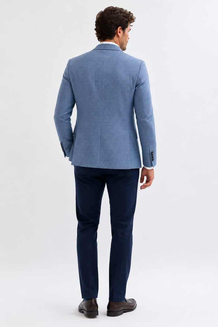 Vue de face veston texturé motif fin Lief Horsens gris pour homme - Valérie Simon