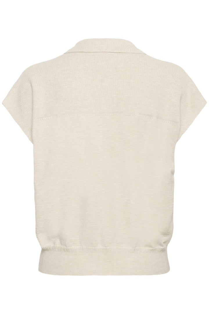 Haut en maille sans manches à col polo