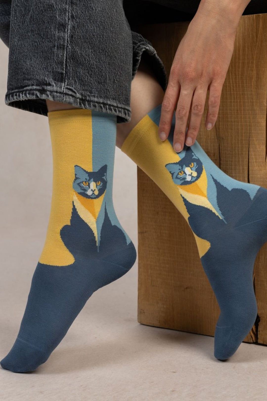 Cat print socks