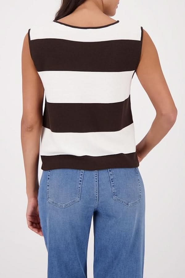 Striped knit tank top