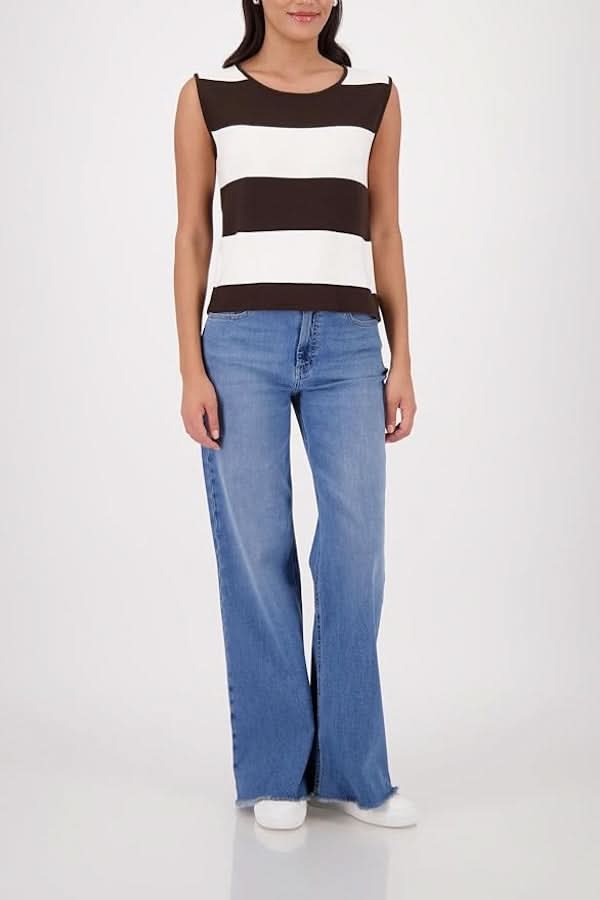 Striped knit tank top