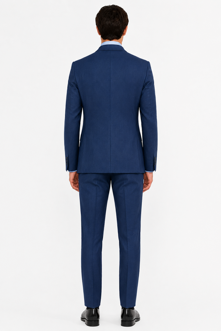 Textured suit made of stretch wool