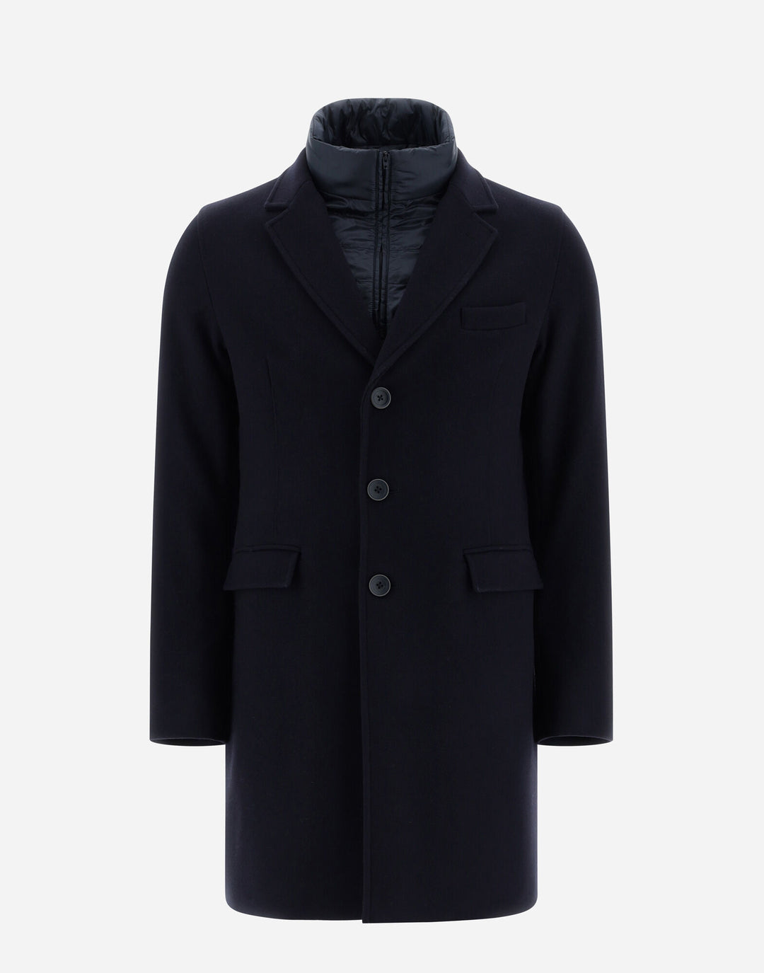 Diagonal wool coat