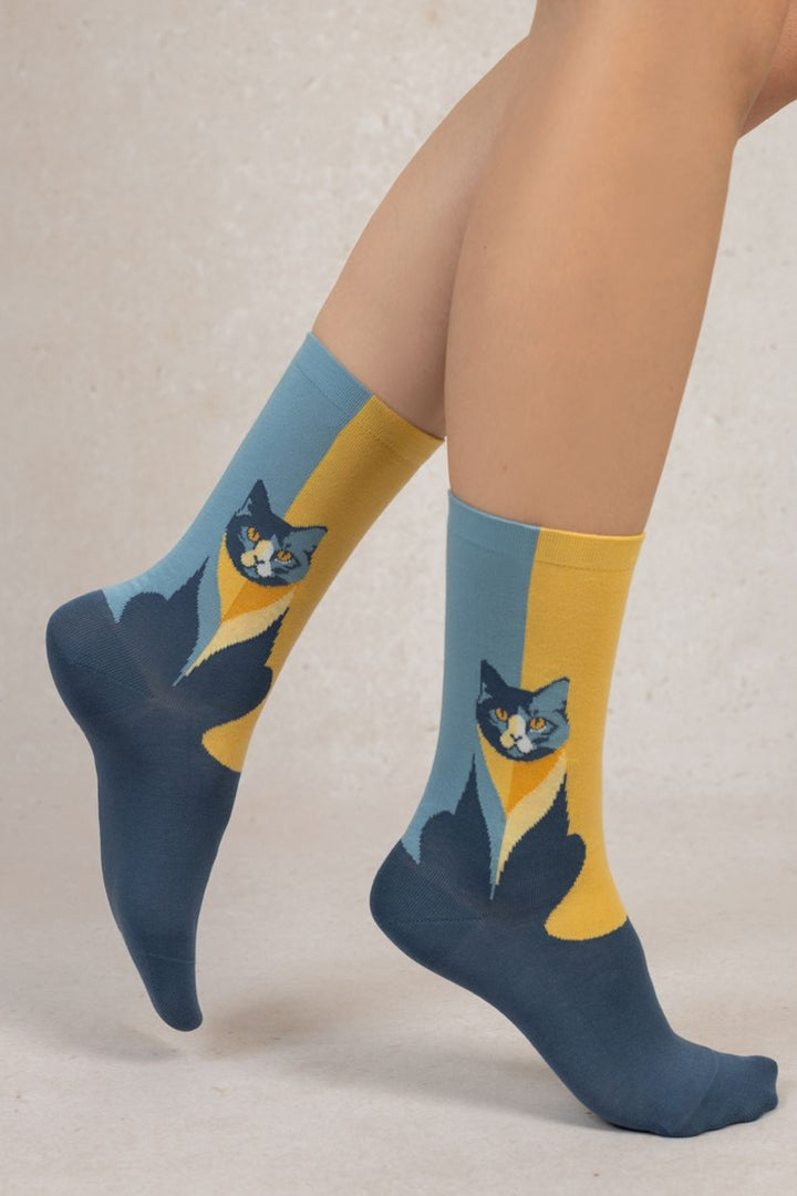 Cat print socks