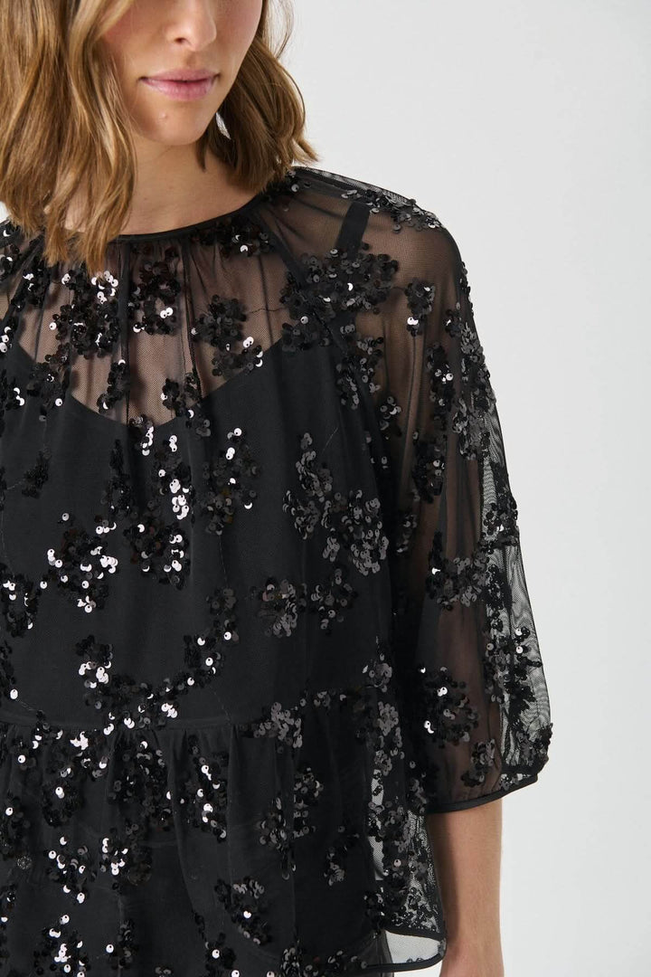 Vivan blouse with floral sequins