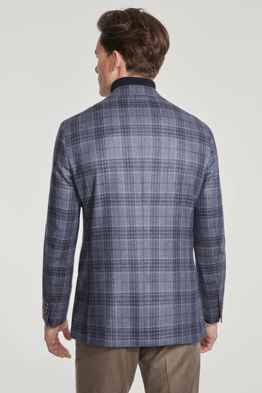 Wool and silk checked jacket