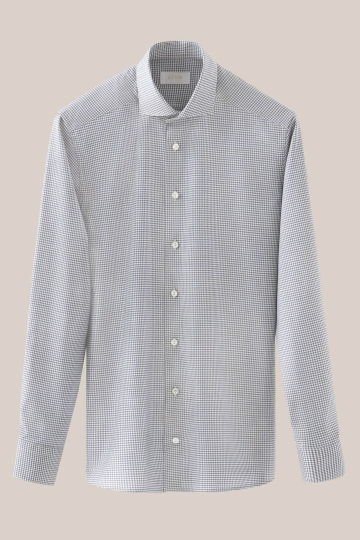 Micro-Check Merino Wool Shirt