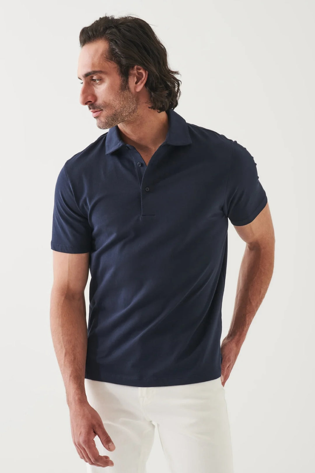 Stretch pima cotton polo shirt