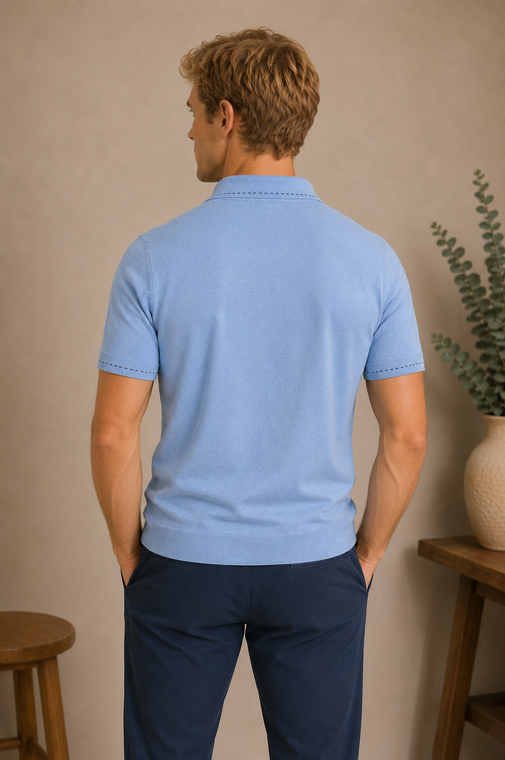 Silk and cotton polo shirt
