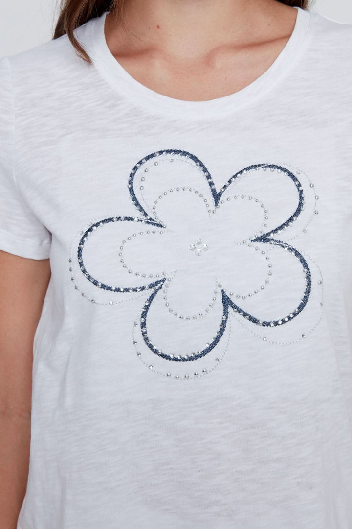 T-shirt with a sparkly floral print