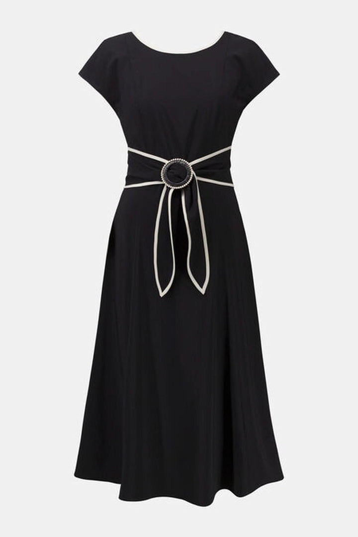 Midi dress with belt