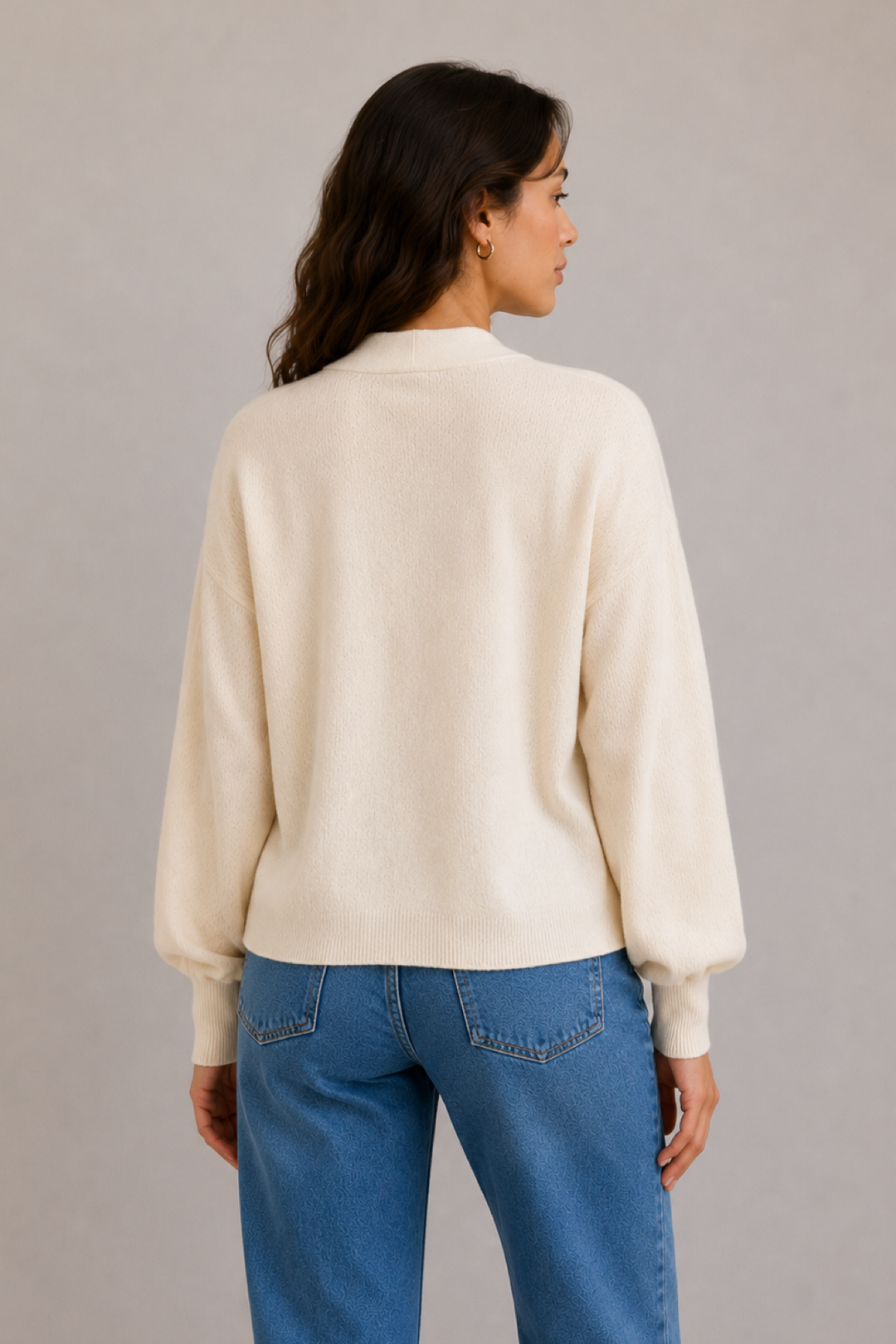 Lightweight open-front knit cardigan