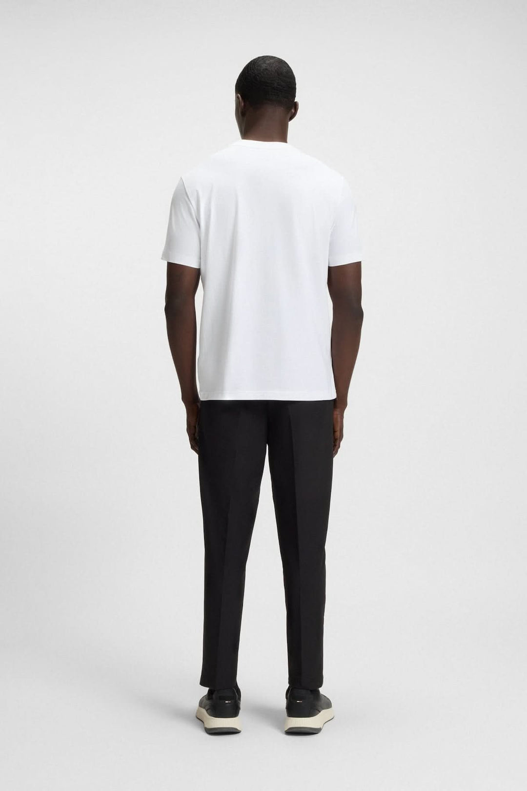 Stretch cotton T-shirt with logo