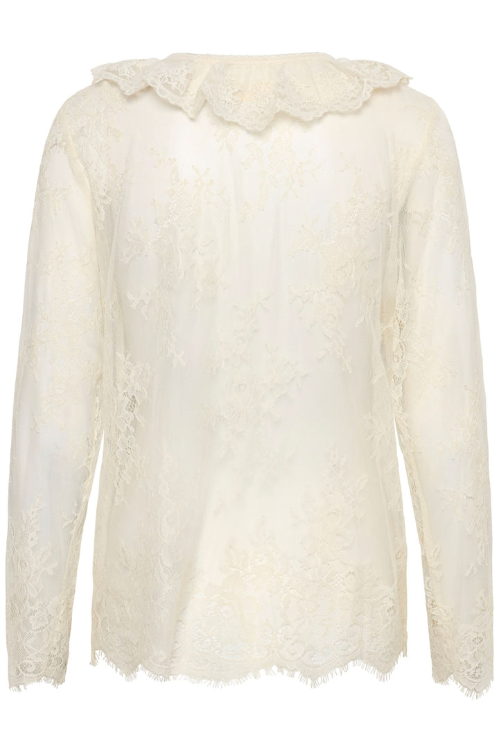 Blouse Mira en dentelle transparente à manches longues