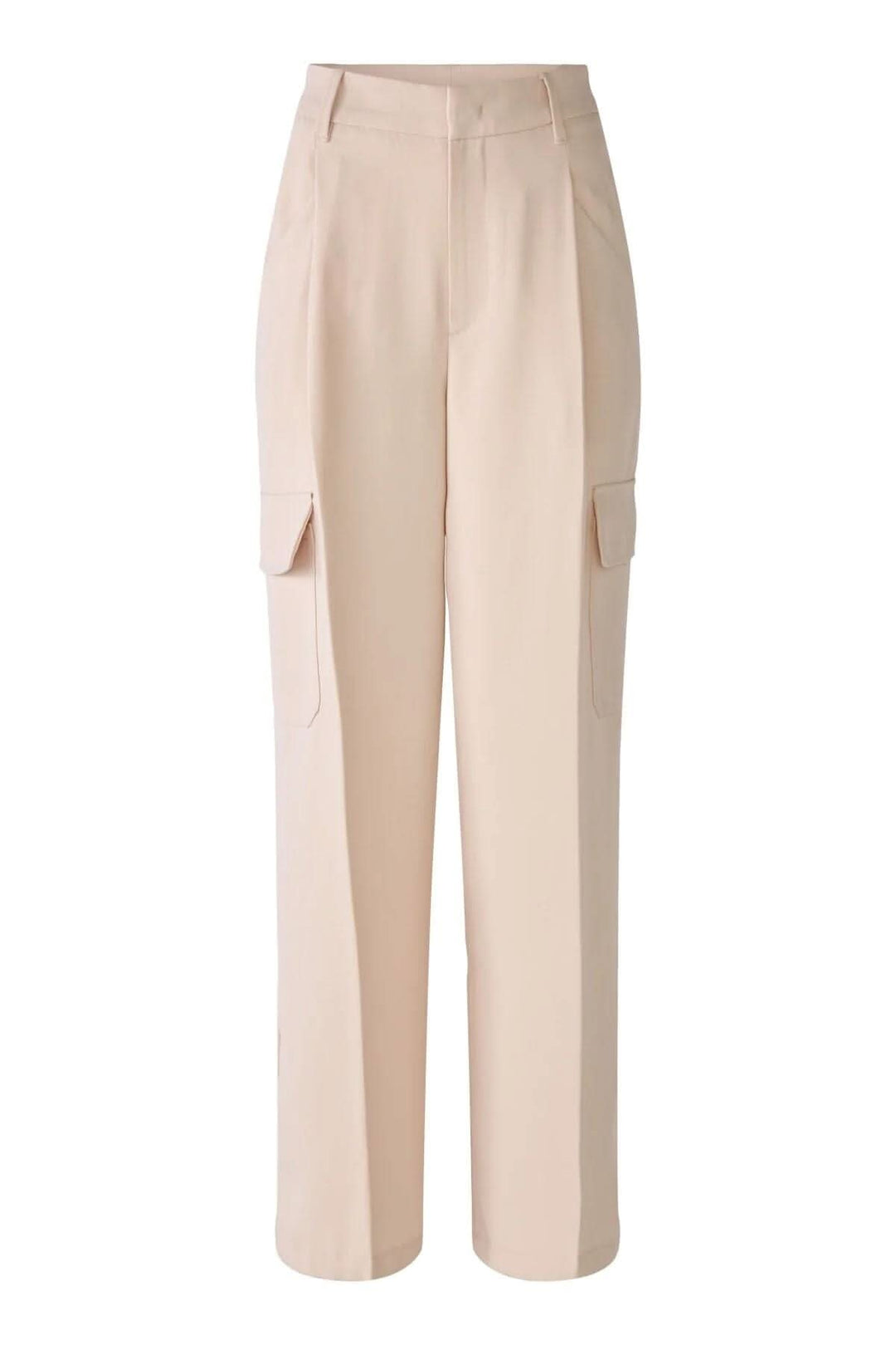 Pantalon cargo coupe large en beige, avec poches latérales et coupe décontractée - mode urbaine.