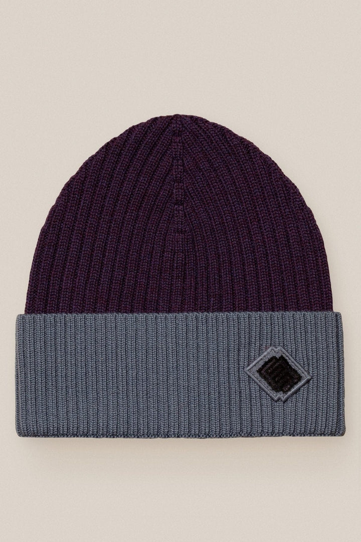 Tuque grise et mauve Homme - Accessoires - Tuque Eton