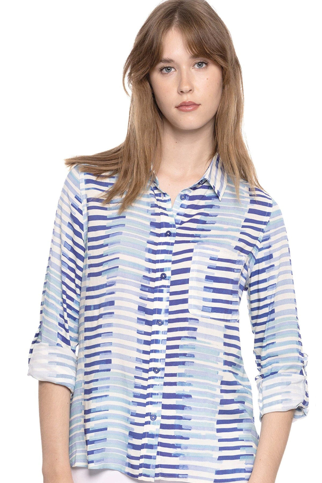 Blouse imprim&eacute; bleu azur Coco y Club 